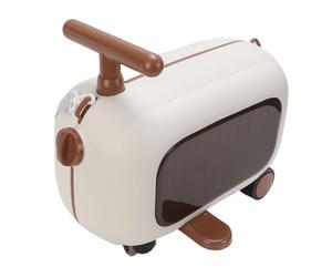 Sxhlseller Equipaje para Niños con Pedal Plegable de 90 Grados, Maleta Multifuncional de Gran Capacidad para Viajar en Verde, Construcción Resistente de PP y ABS (Brown)