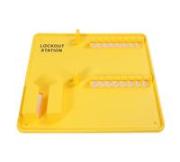 Sxhlseller Estación de Bloqueo y Etiquetado, Tablero LOTO de Montaje en Pared para Candados de Seguridad Industrial Hecho de Plástico PC Resistente Al Calor con Orificios Preperforados y Kit de