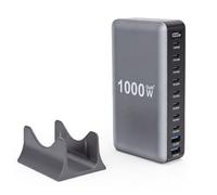 Sxhlseller Estación de Carga USB C de 1000W, 10 Puertos 4x140W 4x100W 2x20W, Concentrador de Carga Rápida para Tableta de Teléfono Portátil, Cargador de Escritorio Compacto (Enchufe de la UE)
