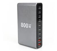 Sxhlseller Estación de Carga USB C de 800W, 8 Puertos 2x140W 2x100W 4x65W 2xQC30W, Concentrador de Carga Rápida PD3.1 para Tableta de Teléfono Portátil, Cargador de Escritorio Compacto (Enchufe de