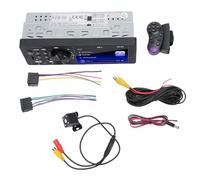 Sxhlseller Estéreo para Automóvil de un DIN, Cámara de Respaldo 1080P, Soporte de 4 Pulgadas, Carga Rápida USB Doble, Control del Volante FM AUX, para y Auto con Potencia de Salida