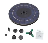 Sxhlseller Fuente Solar de 6W y 9V con Espectáculo Nocturno RGB, 7 Boquillas Pulverizadoras para Elementos Acuáticos de Jardín (6W Diámetro 23CM)