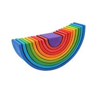 Sxhlseller Grimms Juguete Apilable de Madera, Bloques de Construcción Coloridos, Rompecabezas Educativo para Niños Pequeños, Educación Temprana, Material de Pino