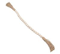 Sxhlseller Guirnalda de Cuentas de Madera Natural, Cuerda de Cáñamo Hecha a Mano de 23,6 Pulgadas, Decoración para Colgar en la Pared con Borlas para Granja, Guardería Bohemia, Regalo Tradicional para