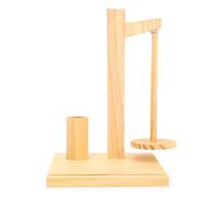 Sxhlseller Hilandero Giratorio de Madera Maciza |Soporte para Hilo de Ganchillo 3 en 1 con Soporte para Teléfono y Almacenamiento de Agujas para Manualidades en el Hogar (Naturaleza Madera Color)