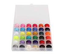 Sxhlseller Hilos de Coser Coloridos con Bobinas de Plástico, Estuche Organizador Transparente de 36 Rejillas para Bordado Hecho a Mano en el Hogar y Kit de Accesorios para Máquinas de Coser (plástica)