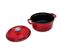 Sxhlseller Horno Holandés de Hierro Fundido Esmaltado de 2,9 Litros |Olla Roja para Hornear Pan de Doble Oreja para Masa Madre, Cacerola Resistente para Cocina de Inducción