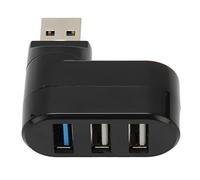 Sxhlseller Hub USB Giratorio de 90 Grados, Concentrador USB Giratorio de 180 Grados Hub 3.0 de 3 Puertos Plug and Play Compatible con Intercambio en Caliente, con Rotación de 90 y 180 para (Black)