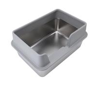 Sxhlseller Inodoro Metálico de Acero Inoxidable con Paredes Altas y Diseño Inodoro, para Gatos Que No Están Acostumbrados a Darse la Vuelta, 19,7 X 13,8 X 9,8 Pulgadas (Gray)