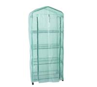 Sxhlseller Invernadero de 4 Niveles con Cubierta de PE, Ruedas Giratorias | Pequeña casa verde a prueba de heladas con puerta con cremallera, portátil para jardín interior y exterior, patio, balcón