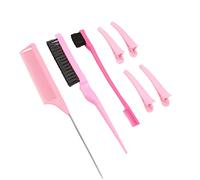 Sxhlseller Juego de 3 Cepillos para Burlas, Peine para Peinar el Cabello de Doble Cara |Kit de Cepillos de Salón con 4 Pinzas para el Cabello para Mujeres, Hombres, Viajes