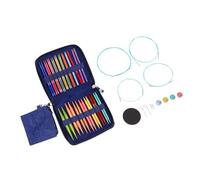 Sxhlseller Juego de Agujas de Tejer Circulares, 18 Pares de Agujas de Tejer Intercambiables de 2,0 a 10,0 Mm con 4 Cables, Bolsa de Almacenamiento para Calcetines, Bufandas, Suéteres, Mantas