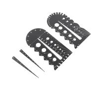 Sxhlseller Juego de Medidores de Paso de Rosca, 2 Piezas de Aleación de Aluminio Negro, Calibre Múltiple Métrico e Imperial con Escalas Grabadas con Láser para Medir Tuercas, Pernos, Tornillos, Clavos