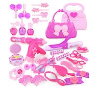 Sxhlseller Juego de Peinado para Niñas Pequeñas, Juego de Juguetes de Maquillaje Fashionista de Alta Simulación, Material ABS, 24 Uds. para Vestir Princesas (Sxhlsellerdi7ca6nsup-201216ZB01-4)