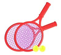 Sxhlseller Juego de Pelotas de Raqueta de Tenis para Niños de Jardín de Infantes Al Aire con Pelotas, Material ABS y PP de Primera Calidad, Asas Cómodas, Regalo Ideal para Niños y Niñas, (Rojo)