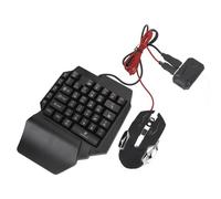 Sxhlseller Juego de Ratón y Teclado para Juegos RGB con una Sola Mano |Combo de Adaptador Bluetooth para Juegos Móviles iOS con Soporte para Teléfono, Carga Rápida de 5V 2000mA, Baja Latencia