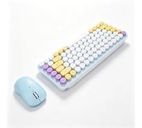 Sxhlseller Juego de Teclado y Mouse Inalámbricos Retro de 85 Teclas, Bluetooth y Modo Dual 2.4G, Teclas Redondas Personalizables, Diseño Ergonómico con Inclinación de 9 Grados para