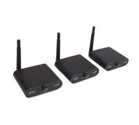 Sxhlseller Juego de Transmisor y Receptor de Sonido Inalámbrico de 2,4 GHz, Kit de Adaptador de Audio Estéreo HiFi de Largo Alcance de 100 M con Rendimiento de Penetración en la Pared para