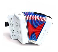 Sxhlseller Juguete de Acordeón, Instrumento Musical de Acordeón para Niños 2 Bajos 7 Teclas para Niños Infantiles con Material Plástico (WHITE)