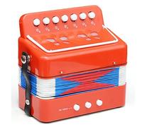 Sxhlseller Juguete de Acordeón, Instrumento Musical de Acordeón para Niños 2 Bajos 7 Teclas para Niños Infantiles con Material Plástico (rojo)