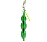 Sxhlseller Juguete Llavero Edamame para Aliviar el Estrés | Guisante de Frijol Portátil para Adultos y Niños, Colgante de Descompresión de Ansiedad para Romper Hábitos (Green)