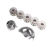 Sxhlseller Kit de Bobinas de Metal para Máquinas de Coser |Con Gancho de Lanzadera y Estuche de Bobina para Modelos Domésticos Antiguos, Paquete de 5 Piezas de Repuesto Duraderas