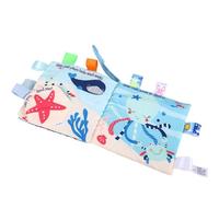 Sxhlseller Libro Infantil Libro de Tela Duradero y Resistente Al Desgaste para el Desarrollo del Lenguaje y Las Habilidades Sensoriales para Bebés Niños Pequeños 1 de Tela (Etiqueta océano)