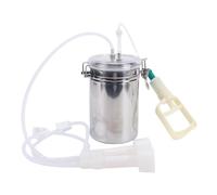 Sxhlseller Máquina de Ordeño Manual de 2000 Ml, Control Portátil de Ahorro de Esfuerzo, Botella de Acero Inoxidable, Kit de Bomba de Succión de 2 Litros para Planta de Leche, Granja Lechera, Cabra,