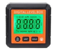 Sxhlseller Medidor de ángulo Digital Magnético |Transportador Inclinómetro 4x90° ±0,2° para Reparación de Automóviles de Carpintería, Naranja Blanco (ORANGE)