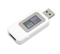 Sxhlseller Medidor de Potencia USB, Medidor de Voltaje USB Tipo C Monitor de Corriente y Voltaje con Pantalla LCD a Color Digital Multímetro para Cables USB C, Computadoras Portátiles,
