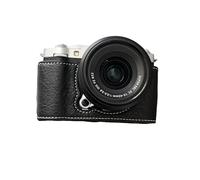 Sxhlseller Medio Kit de Carcasa de Cuero para X M5, Caja de Cámara de Cuero Retro con Correa para el Hombro, Estuche de Transporte Desmontable Portátil, Portátil y Protegida, Anti -Scratch (Black)