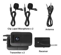 Sxhlseller Micrófono de Solapa Inalámbrico VHF con Receptor para Enseñar Capacitación en Conferencias en Escenarios Comerciales, Micrófono de Abrazadera/Soporte Simple y Fácil de Usar para