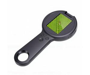 Sxhlseller Microscopio Digital de Mano Pantalla de 2 Pulgadas Lupa de Aumento 500x con 16 Luces LED de Dos Colores para Observación de la Naturaleza Evaluación de Joyas Brillo Ajustable Auto (Black)