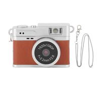 Sxhlseller Mini Cámara Llavero de 128 GB, Cámara Digital Grabadora de Vídeo FHD 1080P con Pantalla a Color de 0,96 Pulgadas y Luz de Flash 6 Filtros, Pequeñas Cámaras Retro Recargables (Brown)