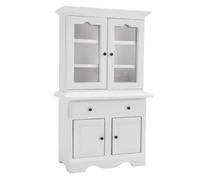 Sxhlseller Mini Estantería a Escala 1:12 |Armario de Madera para Casa de Muñecas con Puertas Que Se Pueden Abrir para Almacenamiento en Miniatura