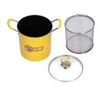 Sxhlseller Mini Freidora de Acero Inoxidable de 3 Litros, Sartén Japonesa con Tapa de Filtro de Aceite para Estufa de Cerámica Eléctrica de Inducción de Gas, Diseño de Revestimiento Antiadherente