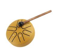 Sxhlseller Mini Tambor de Lengua de 6 Notas, Instrumento de Percusión de Acero Al Carbono con Baqueta, Sonido Claro de Madera Maciza, Color Morado para Principiantes, Manual de Instrucciones (GOLD)