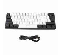 Sxhlseller Mini Teclado para Juegos 60%, Teclado USB Ergonómico Retroiluminado RGB de 61 Teclas, Teclado de Computadora USB Programable con Cable para Computadora Portátil de Escritorio con