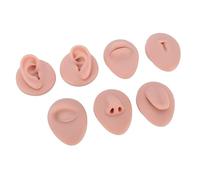 Sxhlseller Modelo de Práctica de Partes del Cuerpo de Silicona, 7 Piezas Kit de Entrenamiento de Anatomía de la Oreja, Lengua, Boca, Nariz, Ojo, Ombligo, Ayuda de Demostración Médica Suave y (Piel