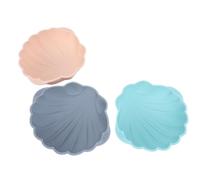 Sxhlseller Molde Grande de Silicona para Tartas, Paquete de 3 |Molde Antiadherente para Tarta de Queso con Concha Marina de 8,98x3,35 Pulgadas para Postres de Fiesta