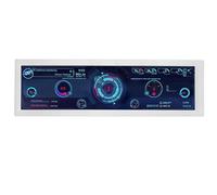 Sxhlseller Monitor de Barra Estirada de 8,8 Pulgadas, Monitor de Temperatura de Computadora LCD de 1920x480 para RPi para Linux para Win, Rotación Automática de 360 Grados, Pantalla (White)