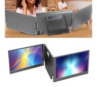 Sxhlseller Monitor Portátil Triple de 14 Pulgadas, FHD 1080P HDR IPS Extensor de Pantalla Dual con Soporte Ajustable para Portátiles de hasta 15,6 Pulgadas, Extensor de Pantalla (X90