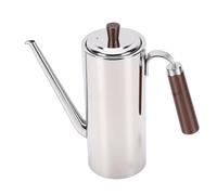 Sxhlseller Olla Dispensadora de Aceite de 700 Ml, Recipiente de Botella de Aceite de Oliva de Acero Inoxidable con Pico Largo y de Madera Compuesta, Diseño a Prueba de Fugas para Cocina, Vinagre,