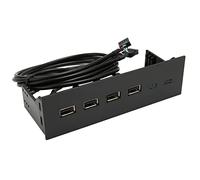 Sxhlseller Panel Frontal de Concentrador USB 2.0 de 25 Pulgadas, Panel Frontal de Unidad óptica Multifuncional de 4 Puertos de 19 Pines para Caja de Computadora PC, Expansión USB2.0 con Protección