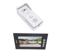 Sxhlseller Paquete de Teléfono de la Puerta de Intercomunicador de Video Inteligente, Pantalla TFT de 7 Pulgadas Intercomunicador de Video Cableado Dearbell de 120º de Ancho -Cámara Angular Visión