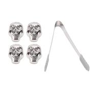 Sxhlseller Piedras de Whisky de Acero Inoxidable con Forma de Calavera, Solución de Enfriamiento Eficiente Para Bar en Casa, 4 Uds. Para Gente de Fiesta