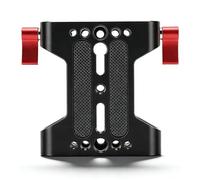 Sxhlseller Placa Base de Cámara, Placa Base de Abrazadera de Riel de Varilla de 15 Mm para Equipo de Cámara DSLR sin Espejo con Orificios para Tornillos de 1/4 3/8, Compatible con Jaula de