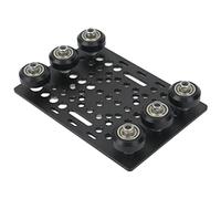 Sxhlseller Placa de Pórtico de Aluminio para Impresora 3D, Tablero de Pórtico Anodizado Negro con Polea Negra y Ranura Plegable para Tornos CNC y Sistemas de Transmisión Mecánica (polea negra)