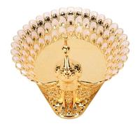 Sxhlseller Plato de Aleación de Aluminio con Forma de Pavo Real para Dulces, Bandeja para Aperitivos, Plato para Postre de Fruta para Decoración de Buffet de Boda en Casa (GOLD)