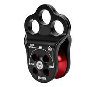 Sxhlseller Polea de Escalada, Polea de Cuerda con Placa Lateral de 3 Orificios y Rodamiento Doble de 30 KN con Construcción de Aleación de Aluminio de Grado Aeronáutico para Trabajos de Rescate en